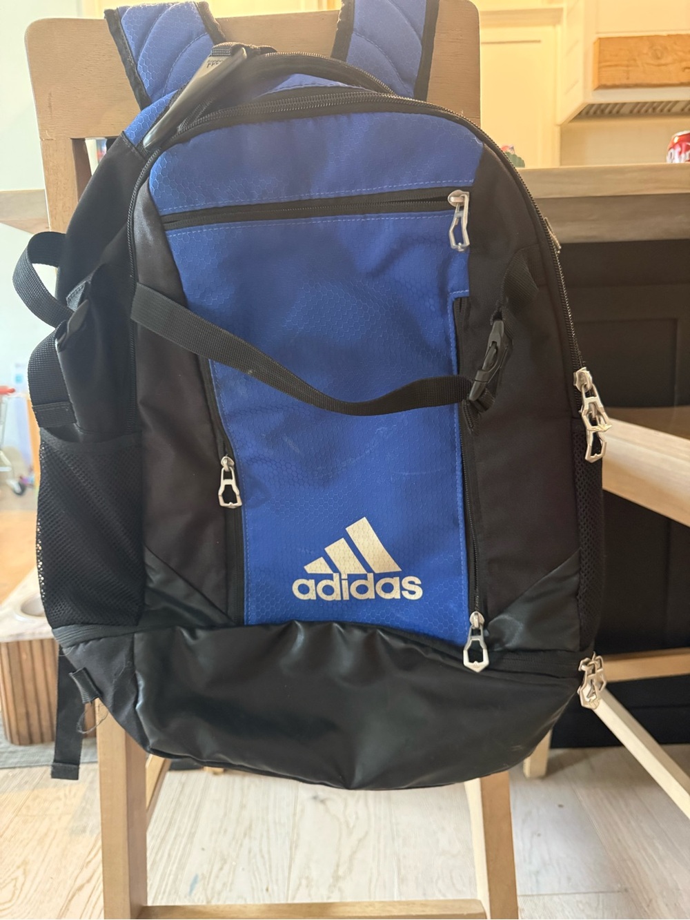 adidas Blue and Black Sport Backpack with Logo
